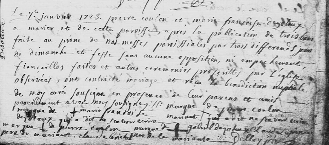 Mariage 1723