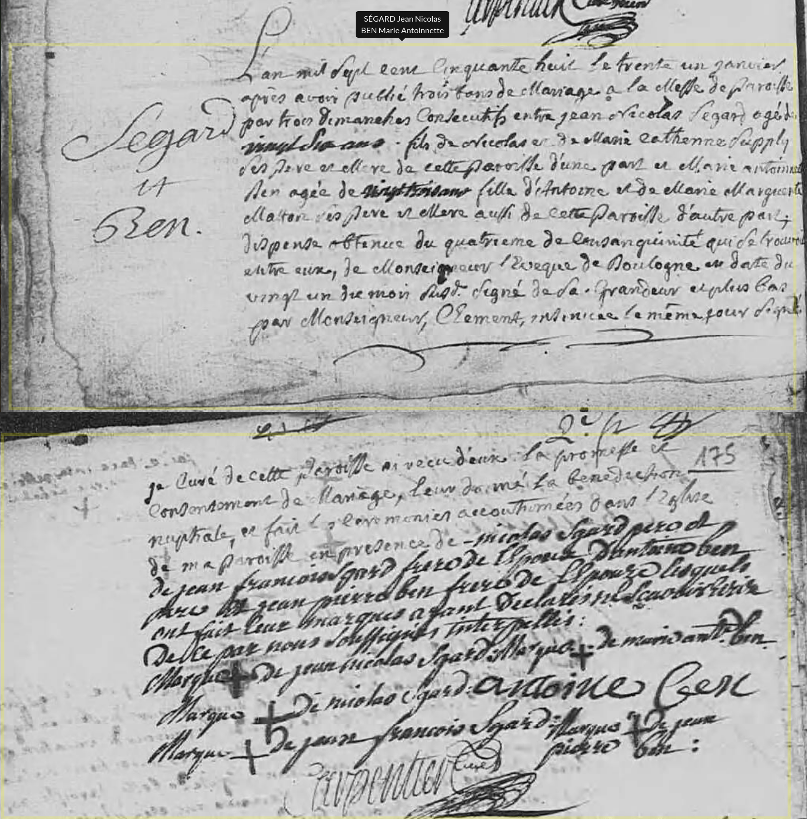 Mariage 1758